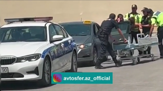 Abşeronda yol polisi ürəyi tutan şəxsi belə xilas etdi  - VİDEO