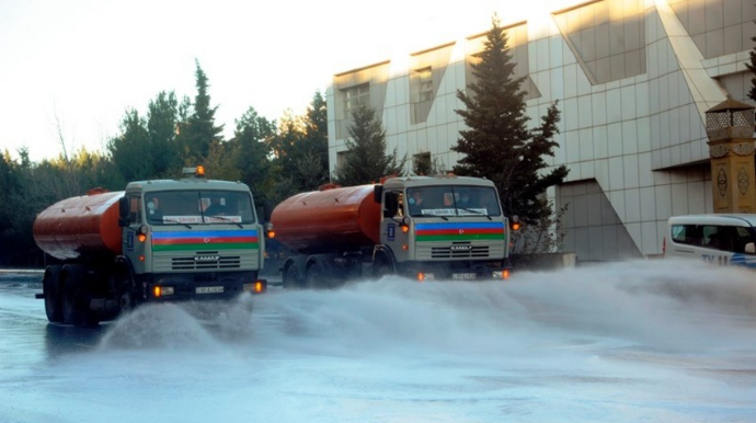 Paytaxt küçələri yenidən dezinfeksiya edilir  - FOTO