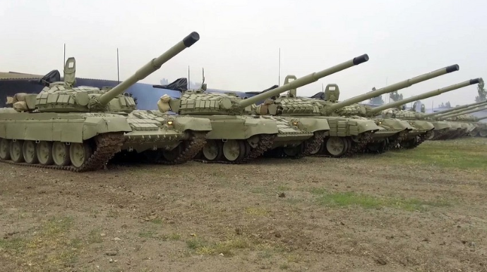Tank bölmələri artilleriya ilə təlim-döyüş tapşırıqlarını icra edirlər  - VİDEO