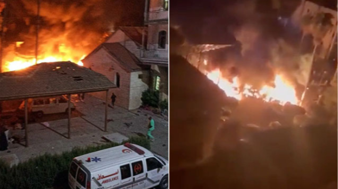 Qəzzada xəstəxana vuruldu - Azı 500 nəfər öldü   - VİDEO