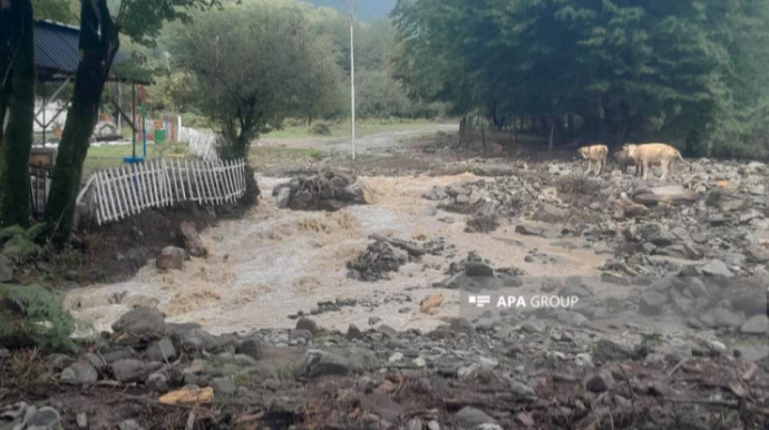 Leysan Oğuz rayonunda fəsadlar törədib  - VİDEO - FOTO