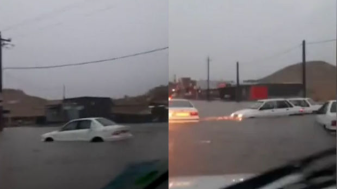 İranda avtomobillər suda üzdü - VİDEO 