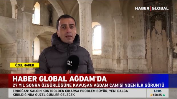 “Haber Global” kanalı Ağdamın Cümə məscidindən reportaj hazırlayıb  - VİDEO