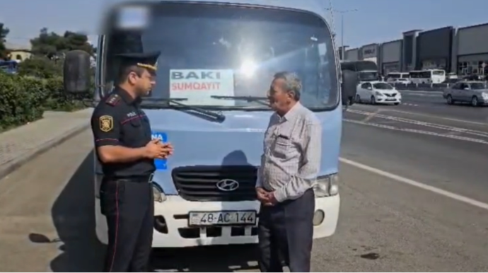 Sərxoş vəziyyətdə avtobus idarə edən sürücü 15 sutka həbs edildi - VİDEO