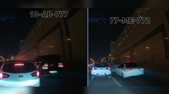 Bakıda bahalı maşınların sürücüləri avtobus zolağında "at oynadırlar" - VİDEO