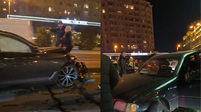 Heydər Əliyev prospektində ZƏNCİRVARİ QƏZA: Xəsarət alanlar var  - VİDEO