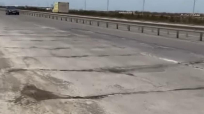 Bakı-Quba yolunun bir hissəsi yarasız vəziyyətdədir - VİDEO 