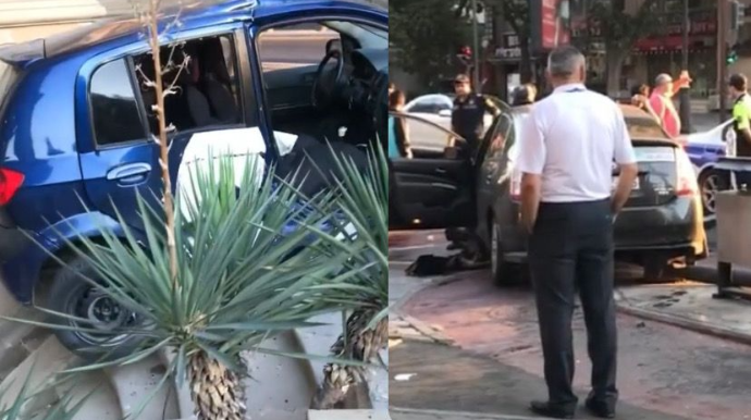 "Kia Rio" ilə "Toyota Prius" toqquşdu  - VİDEO