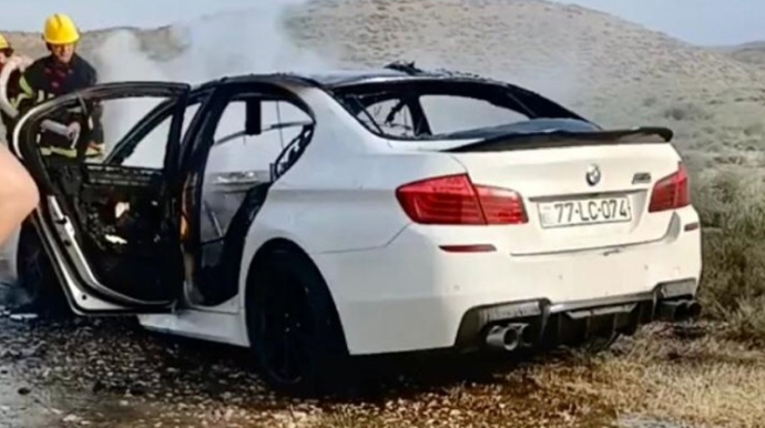 "Qala Sığorta" yanan "BMW"yə sığorta ödəməyəcək: "Sürücü tamaşa edib..." - VİDEO