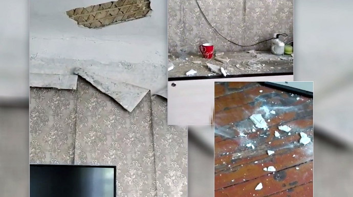 Bakıda yaşayış binası sakinləri qorxuya salıb - VİDEO