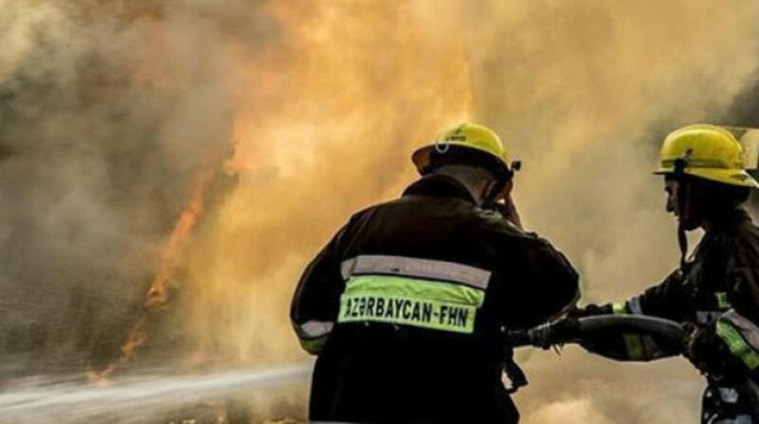 Şəkidə kafedə yanğın olub