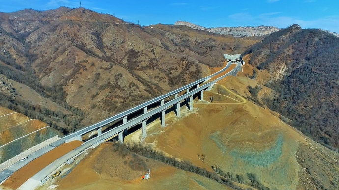 Əhmədbəyli-Füzuli-Şuşa yolunun tikintisi ilə bağlı ən son görüntülər  - FOTO