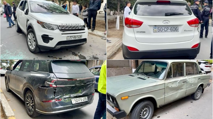 Sumqayıtda “Land Rover” üç maşına çırpılıb aşdı    - VİDEO