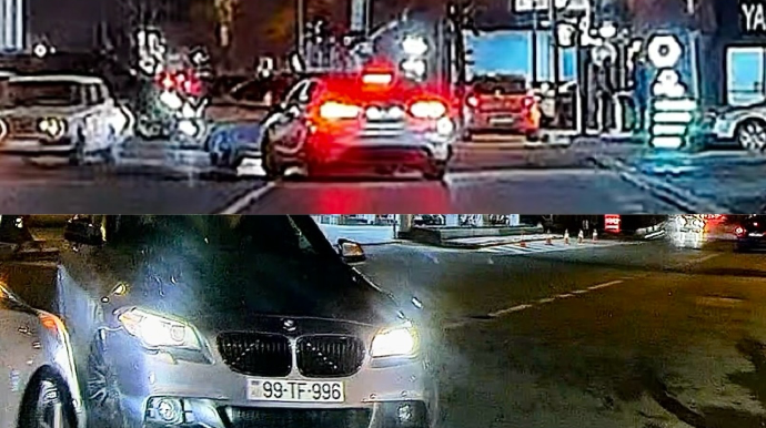 Şüvəlanda riskli manevr edən “BMW” sürücüsü az qala qəza törədirdi - VİDEO
