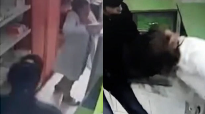 Göygöldə kişi qadın əczaçıya hücum etdi - ANBAAN VİDEO 