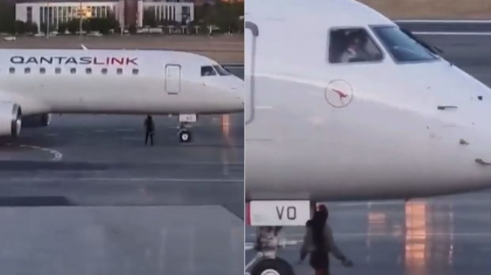 Reysə gecikən qadın təyyarənin dalınca qaçdı - VİDEO 