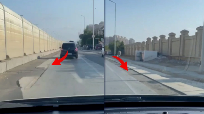 Yasamalda sürücüləri narahat edən BƏRBAD YOL  - VİDEO