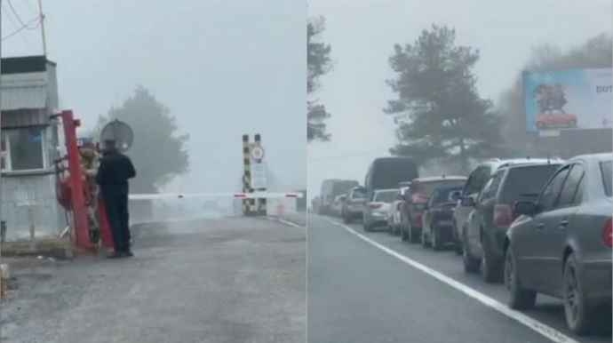 Ukrayna-Slovakiya sərhədində yaranmış sıxlıqla bağlı görüntülər - VİDEO