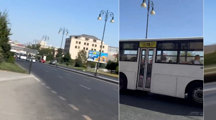 79 nömrəli avtobus dayanacaqda niyə saxlamır? - VİDEO