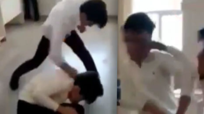 Bakıda şagirdin bullinqə məruz qaldığı məktəbə valideynlər axın etdilər - VİDEO 