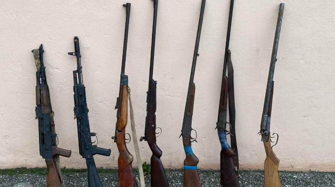 Tərtərdə kənddən silahlar aşkarlandı  - FOTO