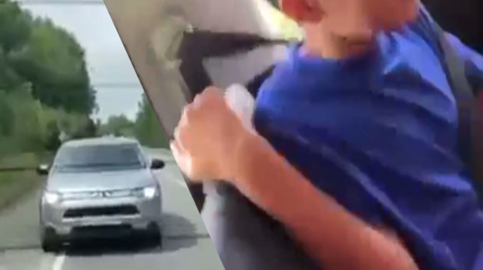 Maşını ilə içərisində uşaqlar olan avtomobili dəfələrlə vurdu - VİDEO
