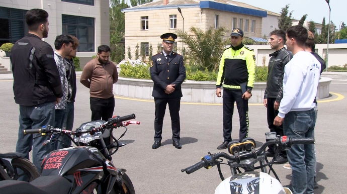 Yol polisi xoruldayan moto və moped sürücülərinə qarşı reydlərə başladı - FOTO - VİDEO