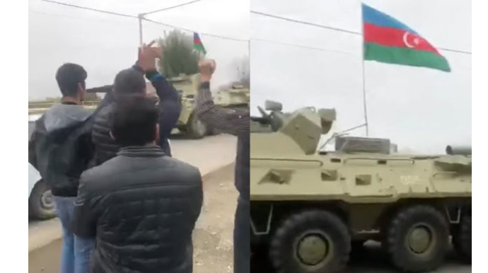 Бронетехника азербайджанской армии отправляется ​​в Агдам  - ВИДЕО