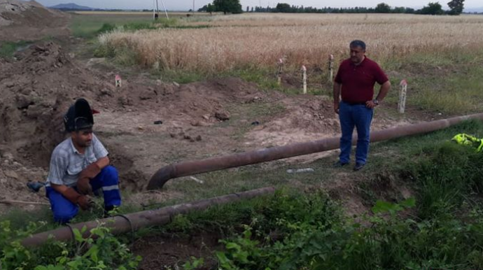 Tovuzda yol çəkilişi zamanı qaz borusu partlayıb,  yaralılar var - FOTO 