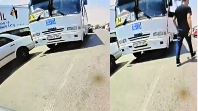 Автобус против легковушки:  в "Садараке" водители не поделили дорогу - ВИДЕО 
