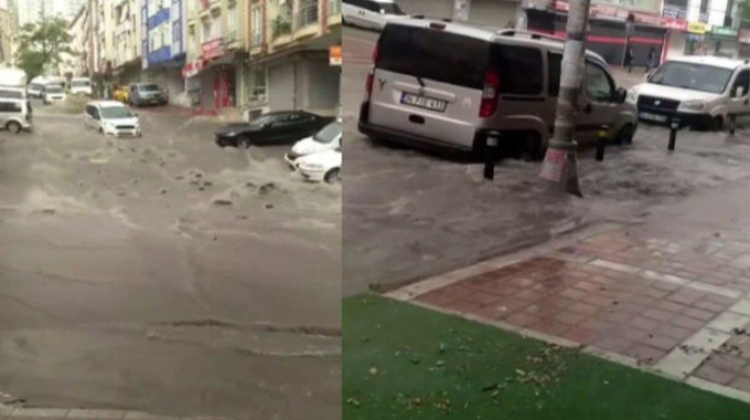 İstanbul küçələri sel sularının əsarətində - VİDEO 