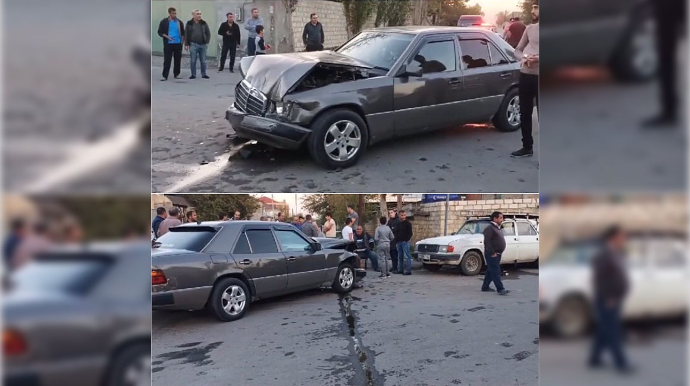 Yevlaxda “GAZ-31”ə çırpılan “Mercedes” yararsız hala düşdü   - VİDEO