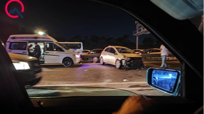 Aeroport yolunda zəncirvari qəza, yaralı var   - FOTO
