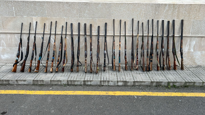 Sabirabad rayon sakinlərindən silah-sursat götürüldü  - FOTO