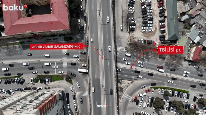 Транспортный хаос на пересечении улицы Саламзаде и Тбилисского проспекта: в чем причина пробок? - ВИДЕО 