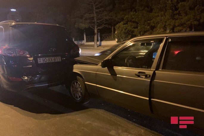 Bakının Yasamal rayonunda 3 avtomobil toqquşub - FOTO
