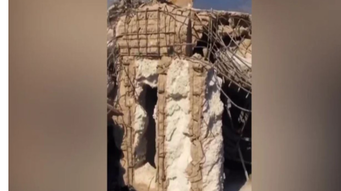 ŞOK:  Hatayda çökən binanın sütunları köpükdən düzəlib  - VİDEO