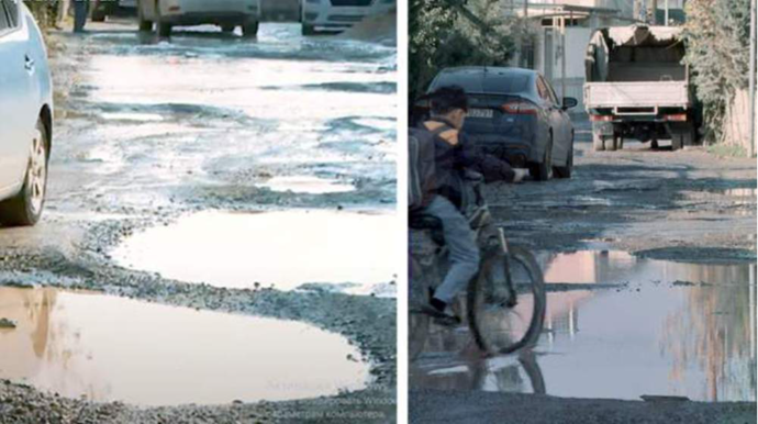 Bakıdakı bərbad yol hansı quruma aiddir? –  Hamı bir-birinin üzərinə atır - VİDEO 