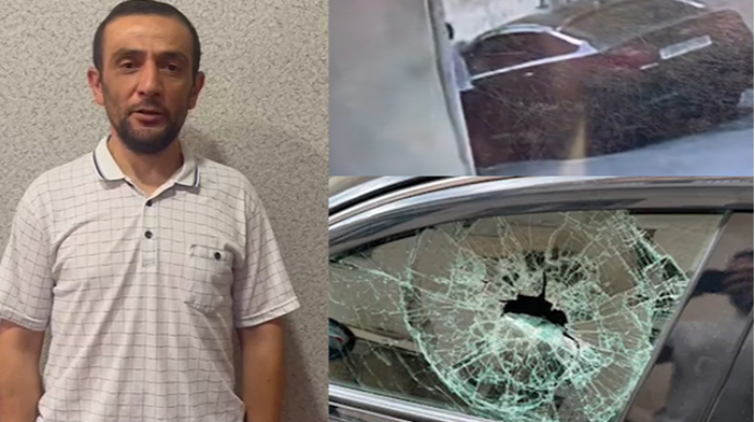 В Баку задержан мужчина, умышленно разбивший окно автомобиля - ВИДЕО