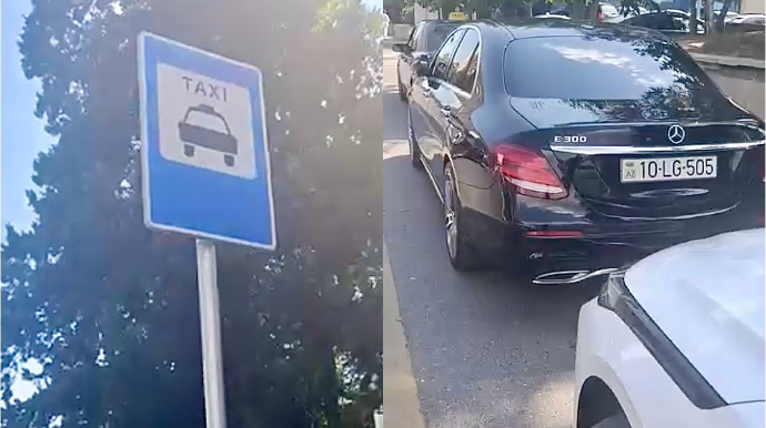 Taksi dayanacağını zəbt edən sürücü mübahisə də etdi   - VİDEO
