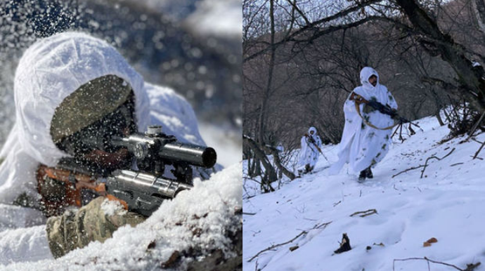 Azərbaycanda komandoların sərt iqlim şəraitində təlimlərindən görüntülər - VİDEO 