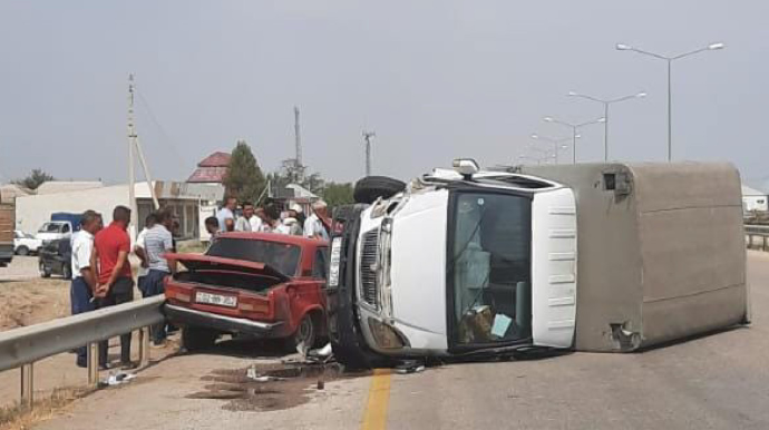 Goranboyda iki maşın toqquşub, xəsarət alanlar var - FOTO 