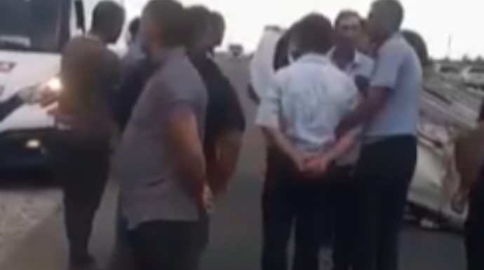 Bakı-Quba yolunda "Hyundai" aşdı - VİDEO 