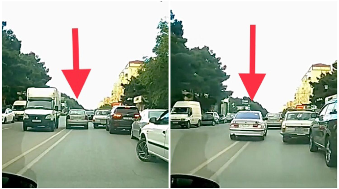 Səbrsiz sürücülər qoşa xətti tapdalayıb əks yola çıxdı; biri nömrəsizdir   - VİDEO