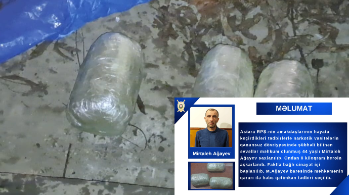 Narkokuryerdən 8 kiloqram heroin götürüldü - FOTO - VİDEO