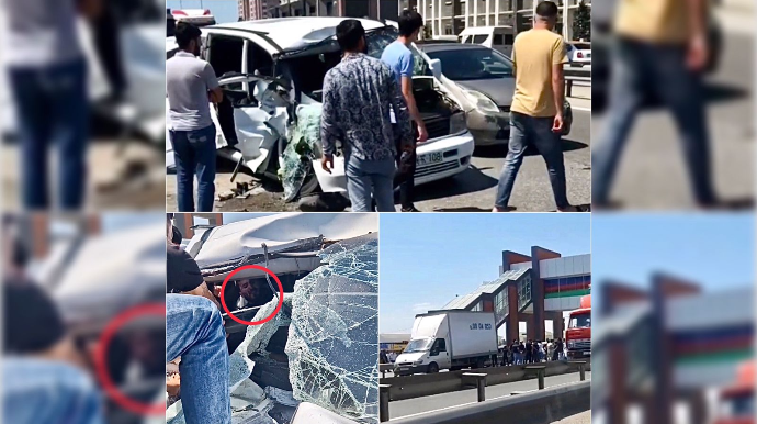 “Vito” “Ford Transit”ə çırpıldı, yaralılar maşından güclə çıxarıldı   - VİDEO