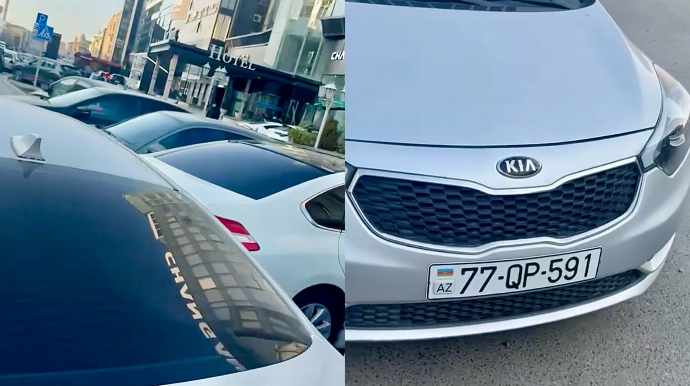 Maşını ikinci cərgədə saxlayıb yoxa çıxan sürücü 1 saatdan çox yolu bağladı - VİDEO