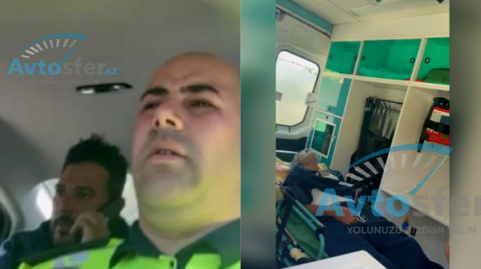 Yol polisləri ağır xəstəni polis maşını ilə təcili tibbi yardıma çatdırdı - VİDEO 