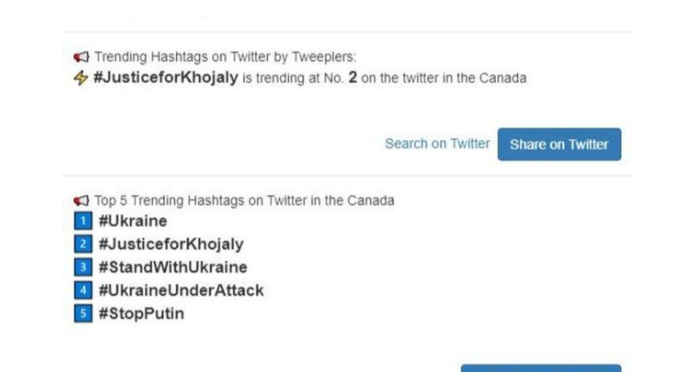 “Twiter”də Xocalı ilə bağlı həşteq dünya trendində birinci oldu - FOTO