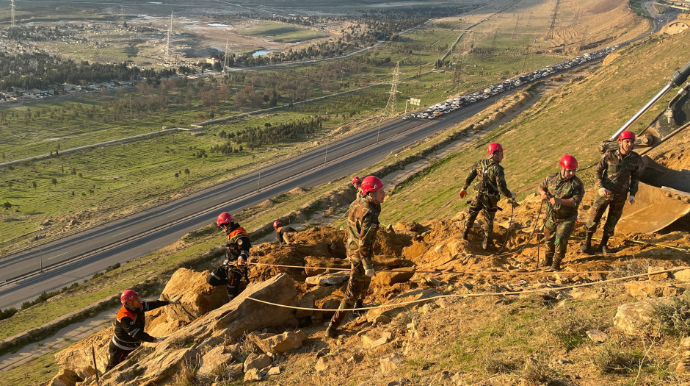 Badamdarda uçqun təhlükəsi aradan qaldırıldı - FOTO - VİDEO 